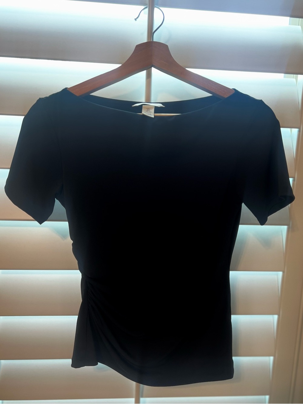 H&M Classic Black Boat Neck Short-Sleeve Women’s Top Size S